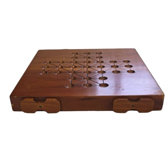 Vtg Berea College Kentucky Handcrafted Wooden Chinese Checkers Board Game 8x8 - Picture 5 of 12